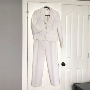 White Lined Pants Suit